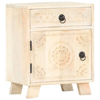 Mesita de noche de madera maciza de mango 40x30x50 cm