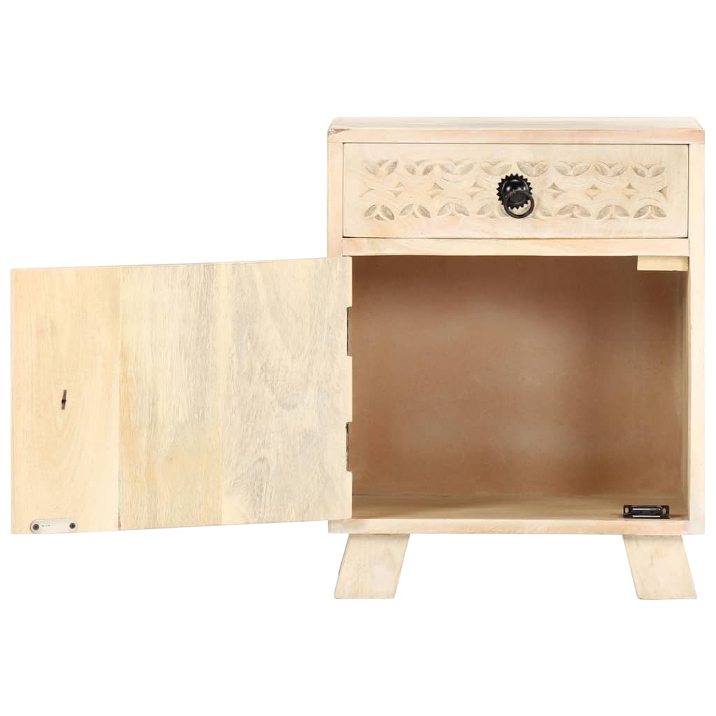 Mesita de noche de madera maciza de mango 40x30x50 cm