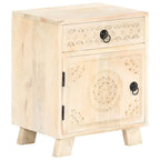Mesita de noche de madera maciza de mango 40x30x50 cm
