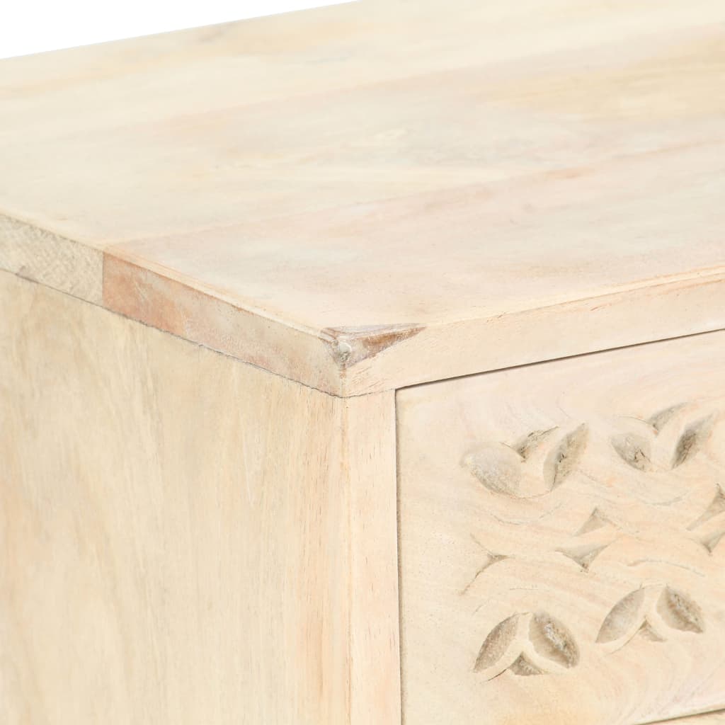 Mesita de noche de madera maciza de mango 40x30x50 cm