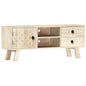 Solid mango wood TV cabinet 110x30x44 cm