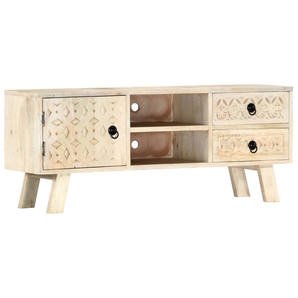 Mueble para TV de madera maciza de mango 110x30x44 cm