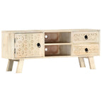 Mueble para TV de madera maciza de mango 110x30x44 cm