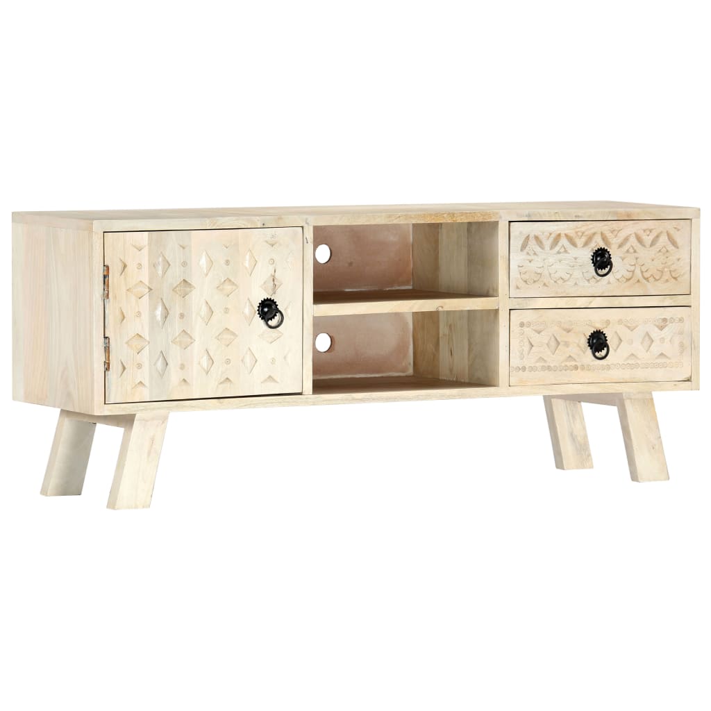 Mueble para TV de madera maciza de mango 110x30x44 cm