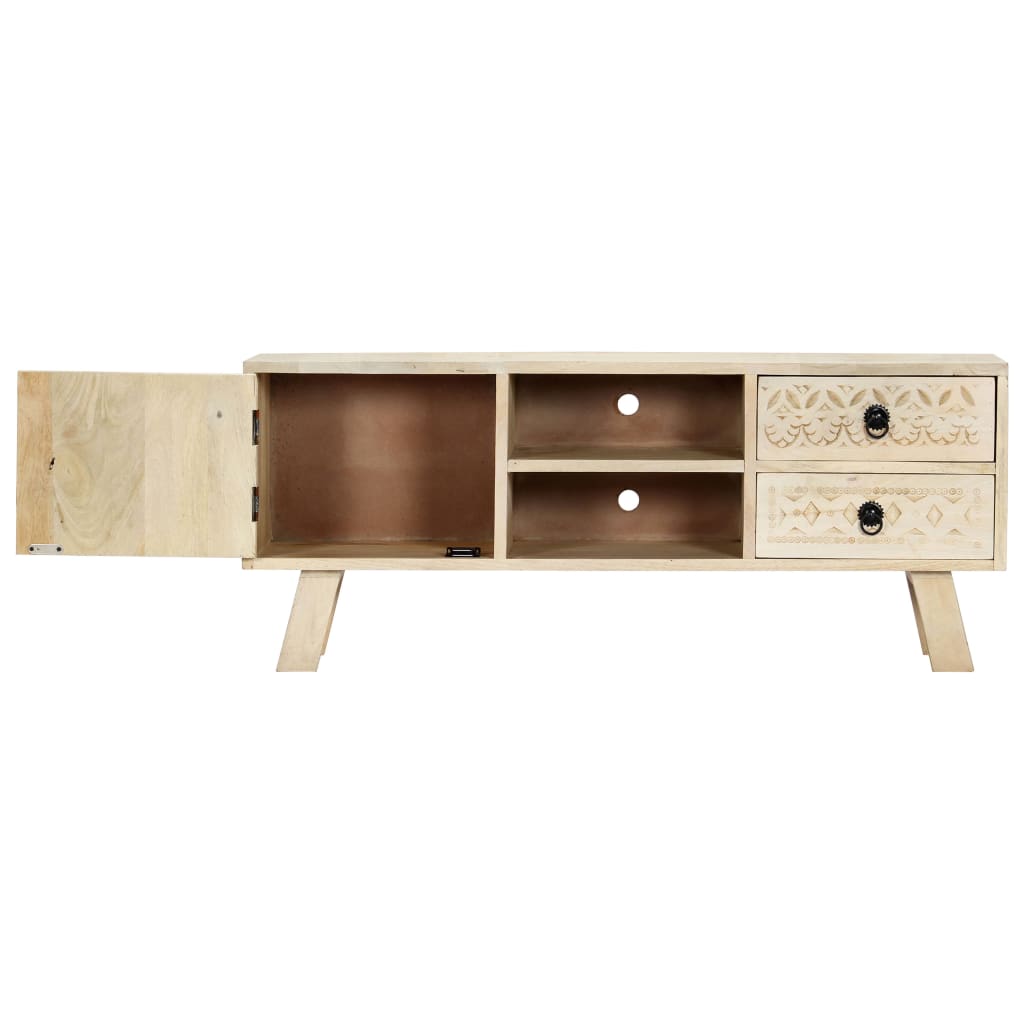 Mueble para TV de madera maciza de mango 110x30x44 cm