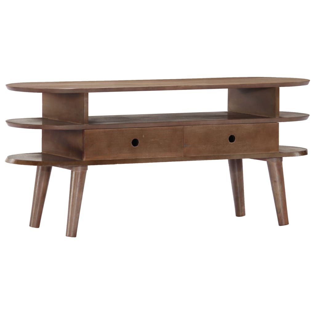 Mueble para TV de madera maciza de acacia 110x35x50 cm