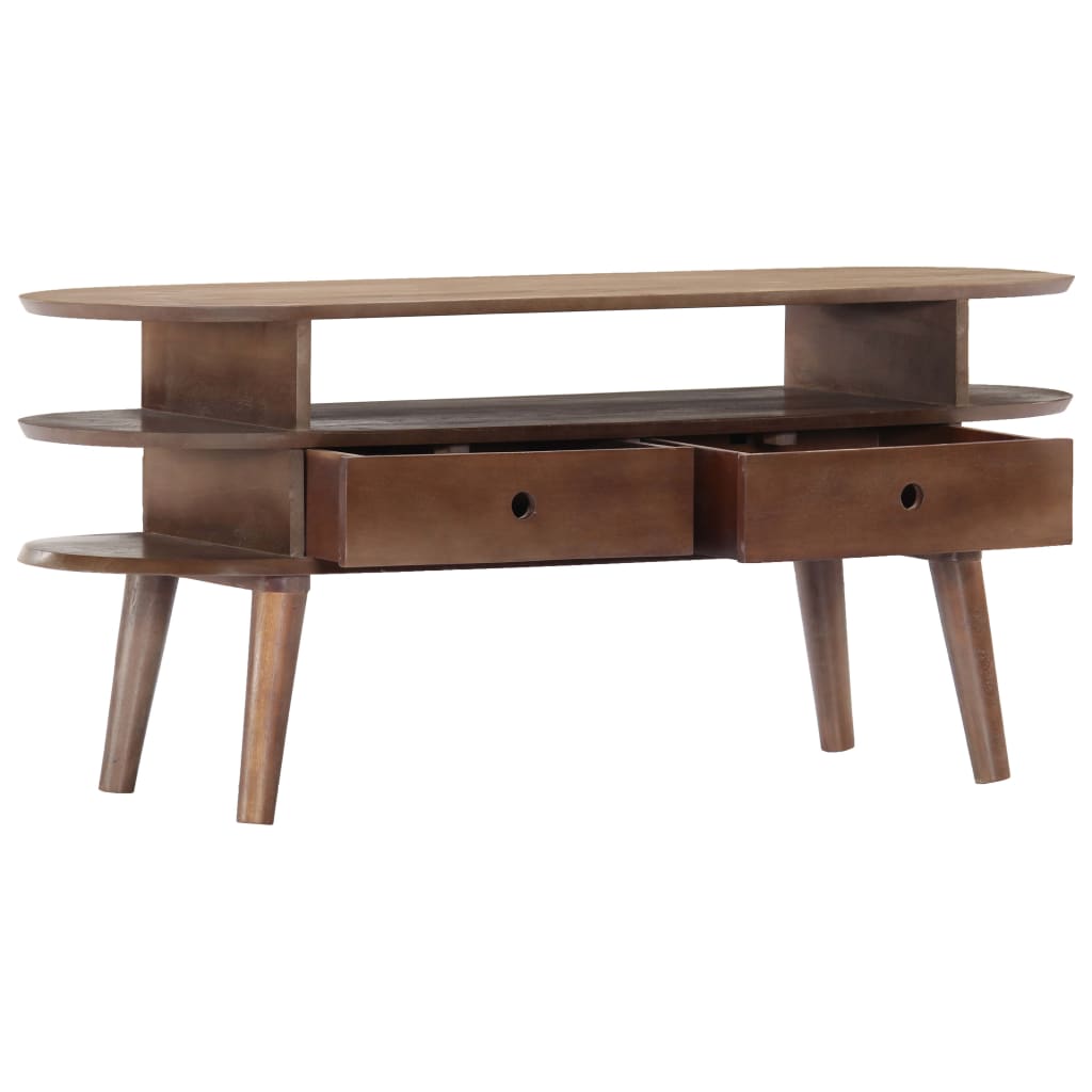 Mueble para TV de madera maciza de acacia 110x35x50 cm