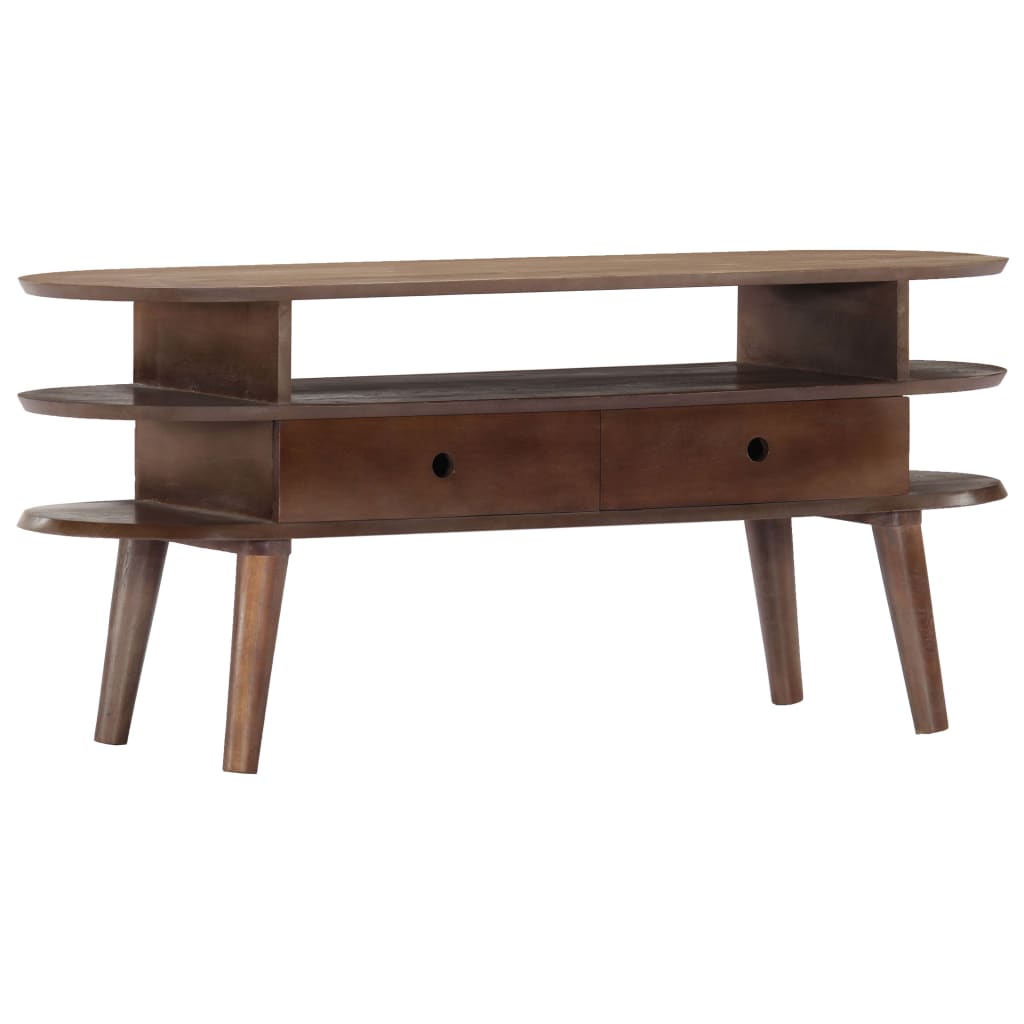 Mueble para TV de madera maciza de acacia 110x35x50 cm