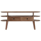 Mueble para TV de madera maciza de acacia 110x35x50 cm