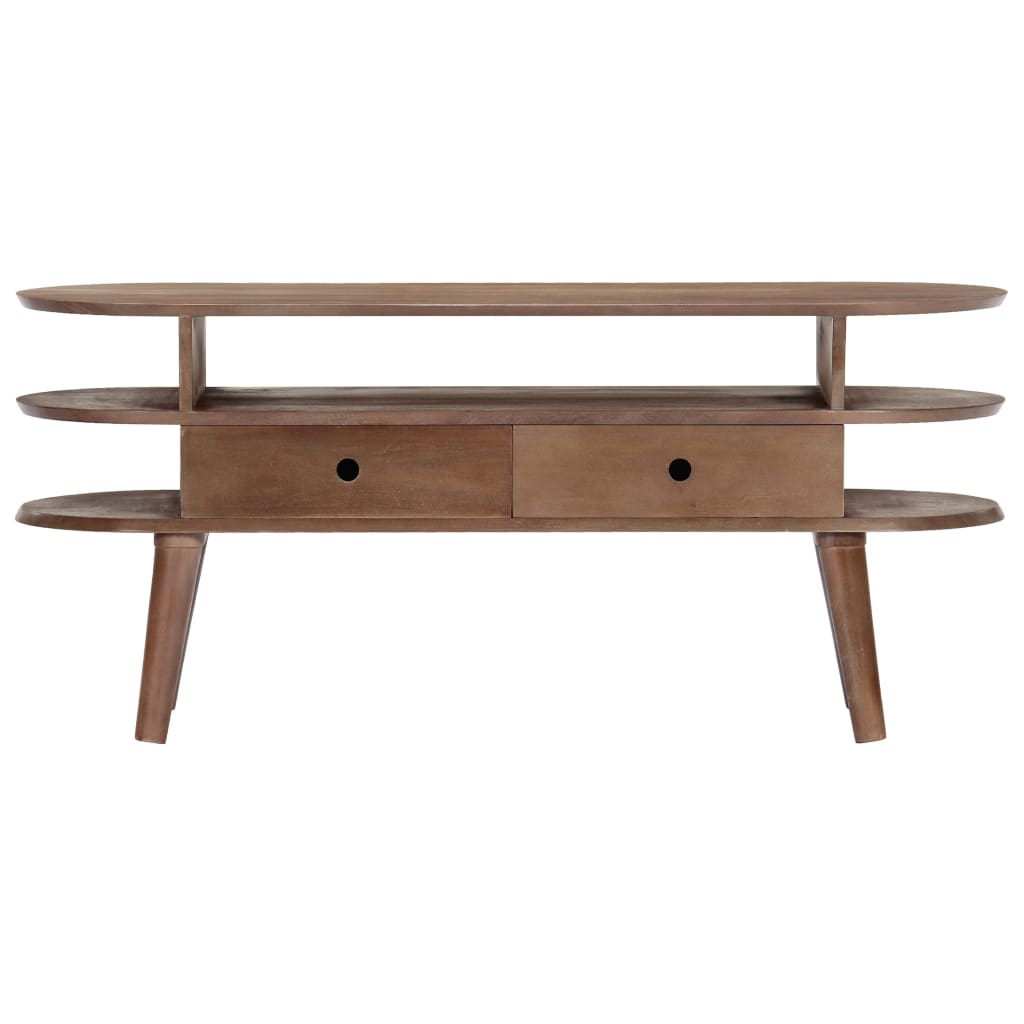 Mueble para TV de madera maciza de acacia 110x35x50 cm