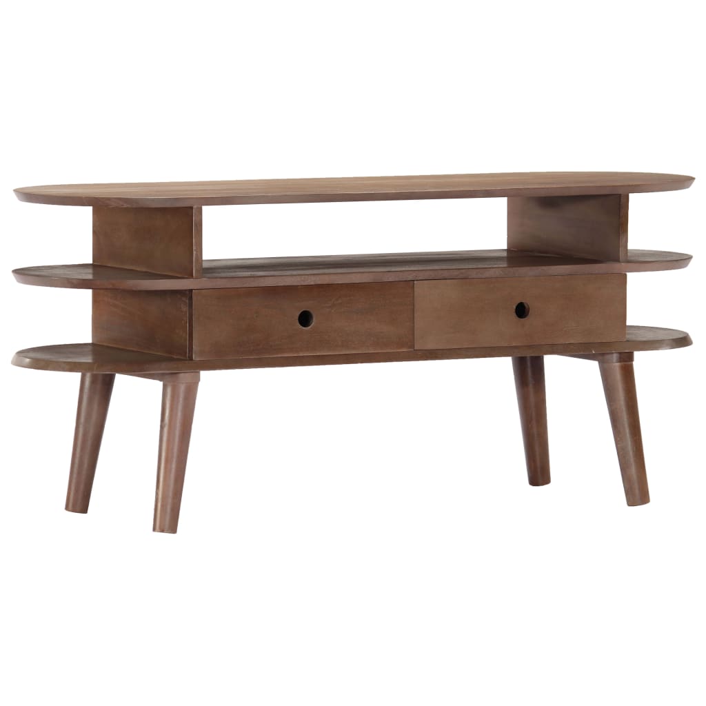 Mueble para TV de madera maciza de acacia 110x35x50 cm