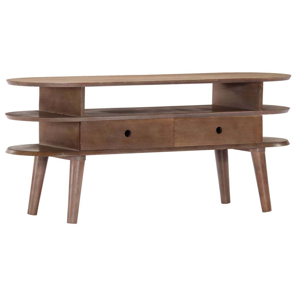 Mueble para TV de madera maciza de acacia 110x35x50 cm