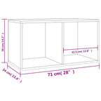Caja para discos de vinilo madera contrachapada gris 71x34x36cm