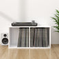 Caja para discos de vinilo madera contrachapada gris 71x34x36cm