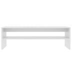 Mesa de centro de madera contrachapada blanco 100x40x40 cm