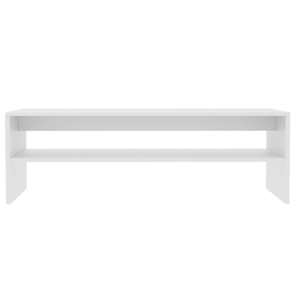 Mesa de centro de madera contrachapada blanco 100x40x40 cm
