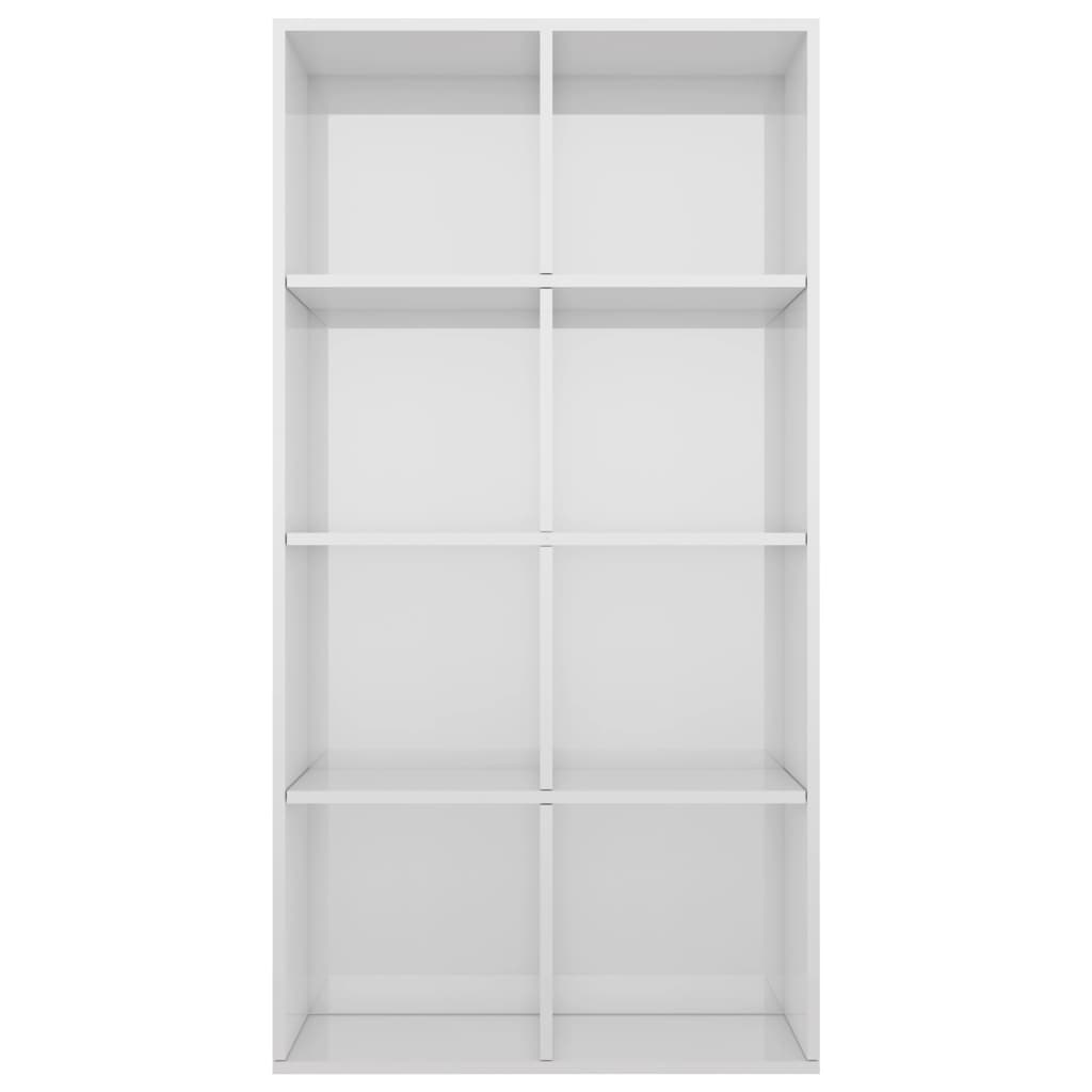 Estantería/Aparador contrachapada blanco brillo 66x30x130 cm