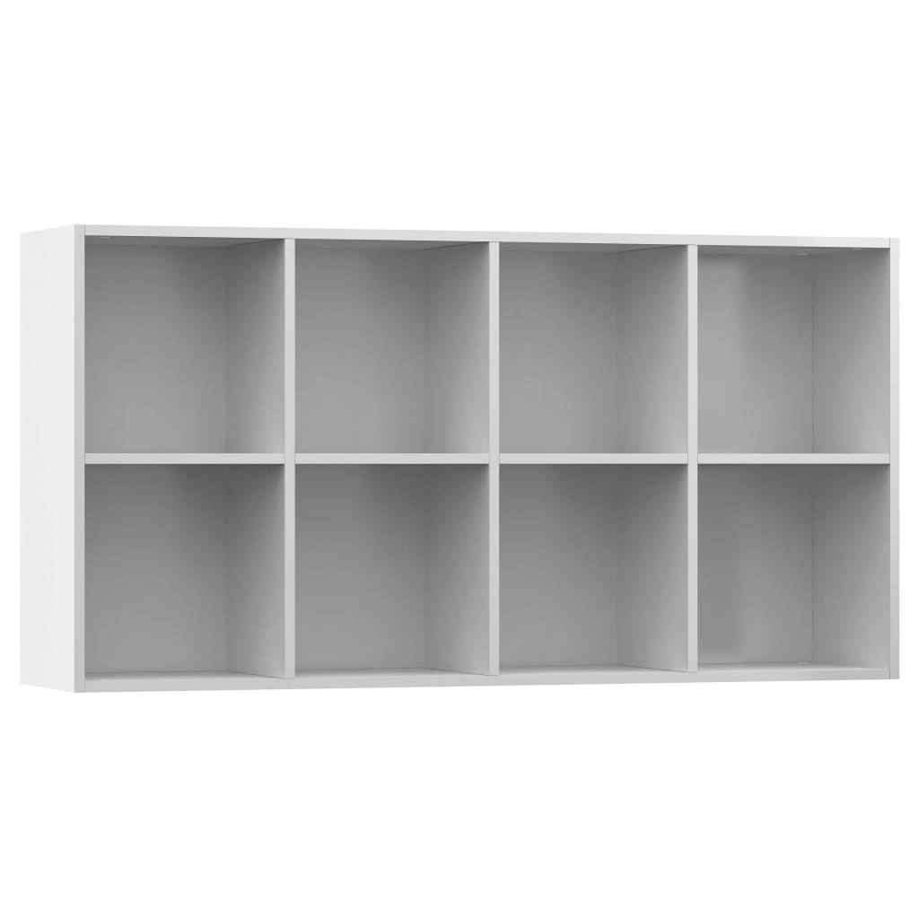 Estantería/Aparador contrachapada blanco brillo 66x30x130 cm