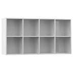 Estantería/Aparador contrachapada blanco brillo 66x30x130 cm