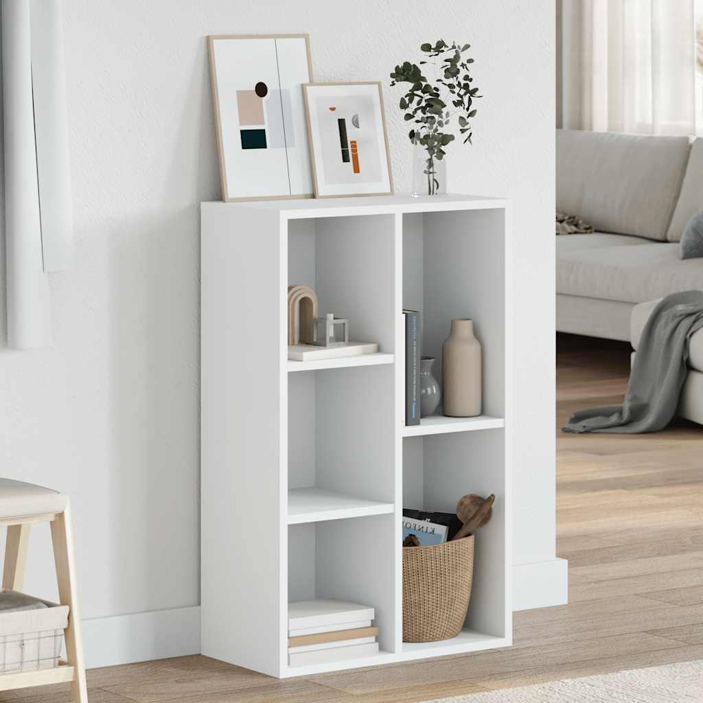 Estantería/Aparador madera contrachapada blanco 50x25x80 cm
