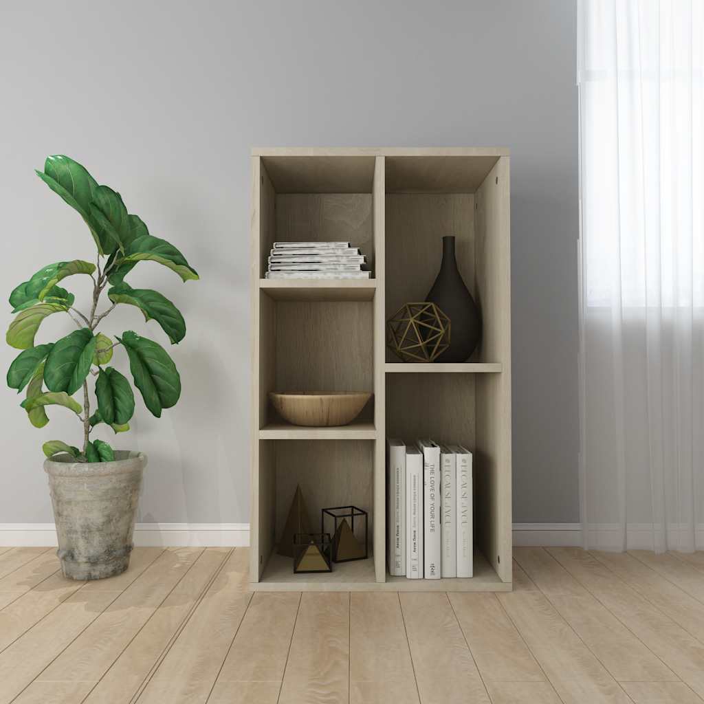 Estantería/Aparador contrachapada blanco brillo 66x30x130 cm