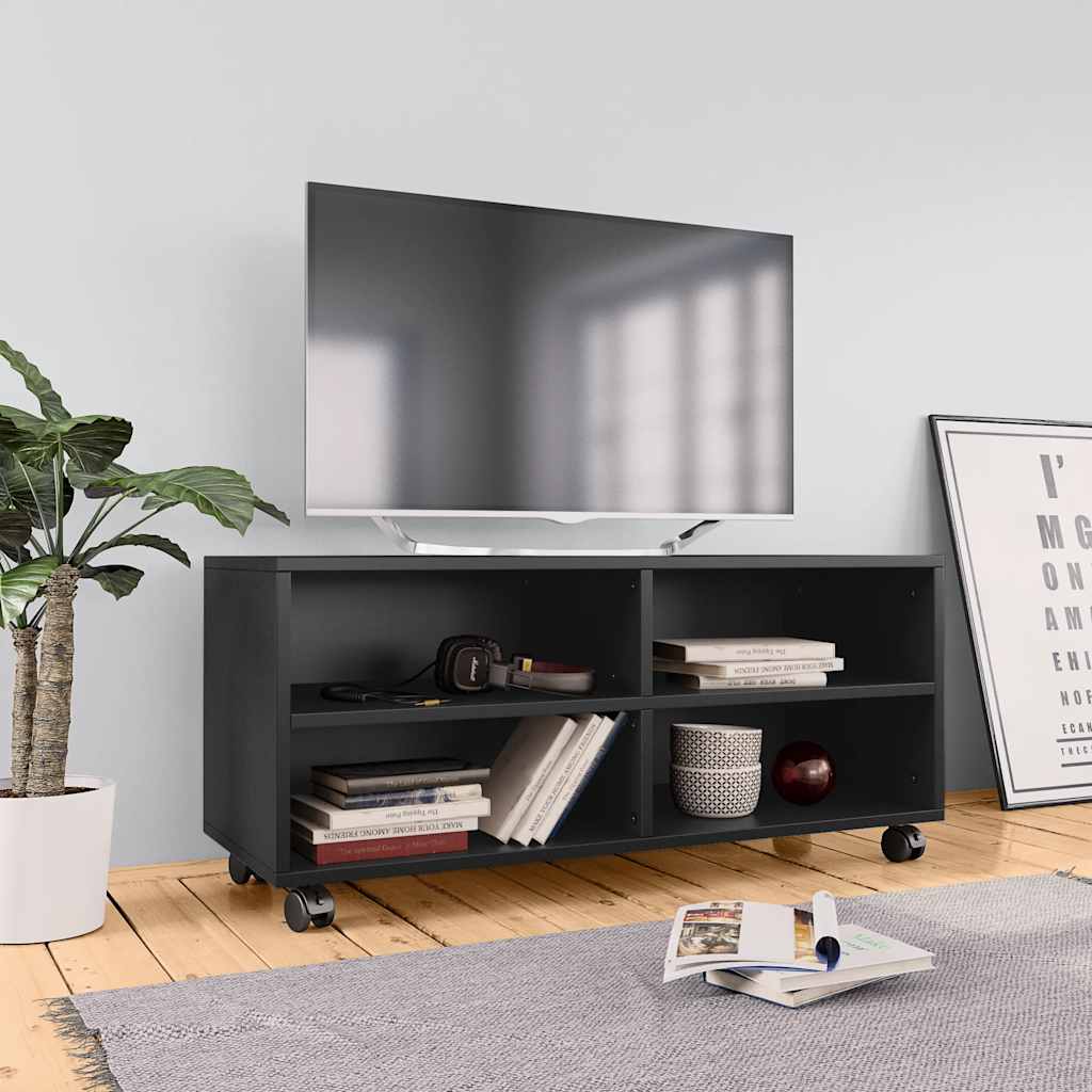 Móvel de TV com luzes LED branco 75x35x40 cm