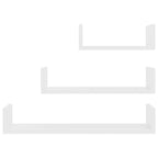 Estante de pared 3 piezas madera contrachapada blanco
