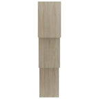 Estante de pared de cubo contrachapada color roble 68x15x68cm