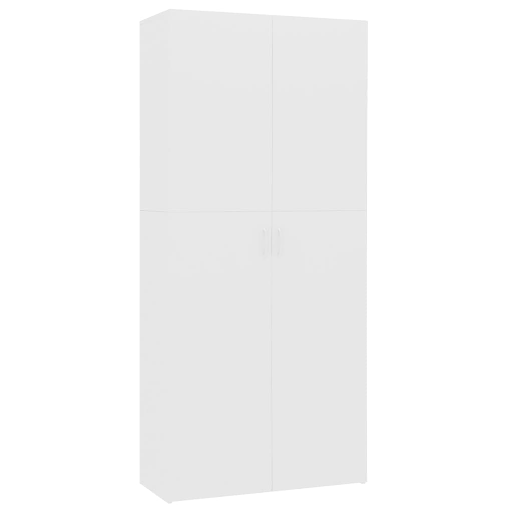 Zapatero de madera contrachapada blanco 80x35,5x180 cm