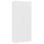 Zapatero de madera contrachapada blanco 80x35,5x180 cm