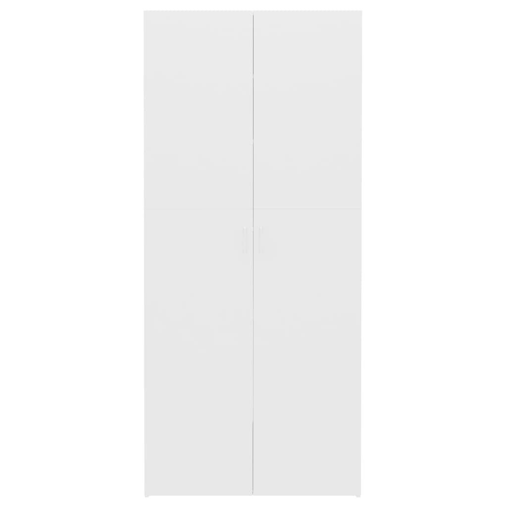 Zapatero de madera contrachapada blanco 80x35,5x180 cm