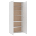Zapatero de madera contrachapada blanco 80x35,5x180 cm