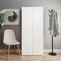 Zapatero de madera contrachapada blanco 80x35,5x180 cm