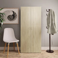 Zapatero de madera contrachapada blanco 80x35,5x180 cm