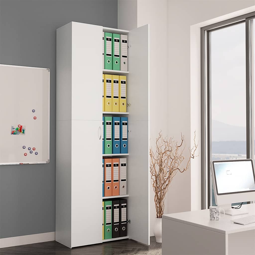 Armario de oficina contrachapado color roble 60x32x190 cm