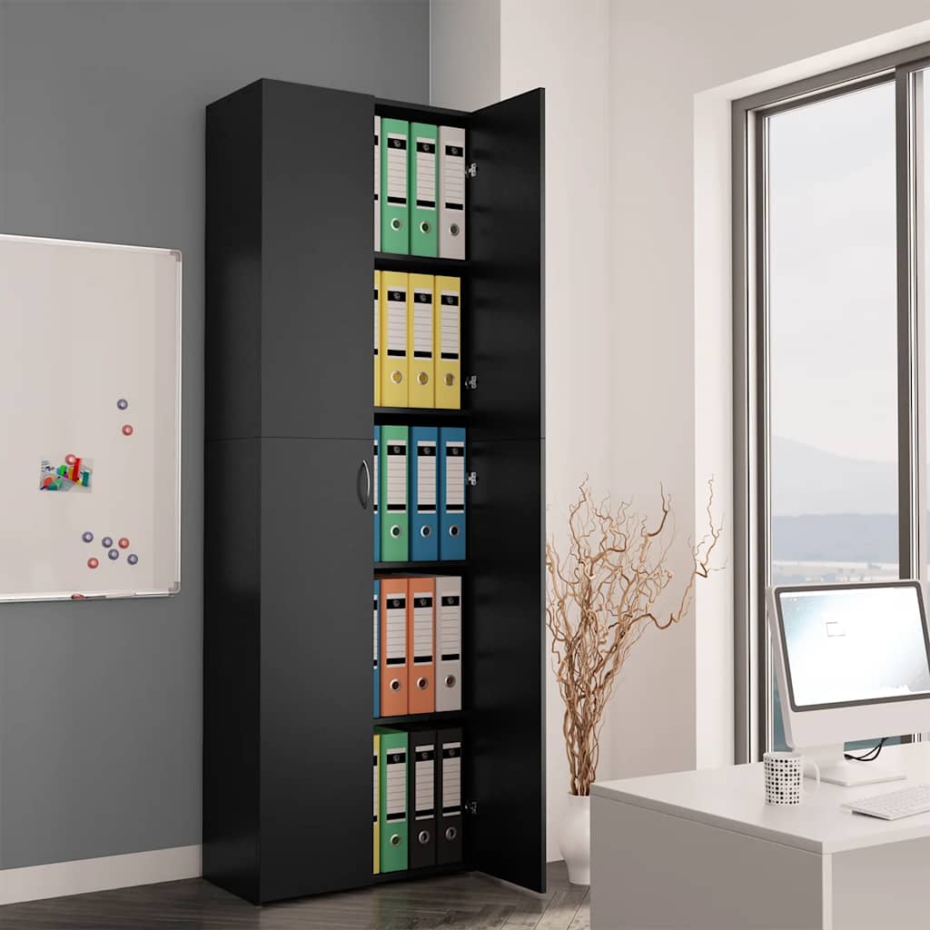 Armario de oficina contrachapado color roble 60x32x190 cm