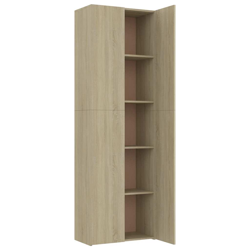 Armario de oficina contrachapado color roble 60x32x190 cm