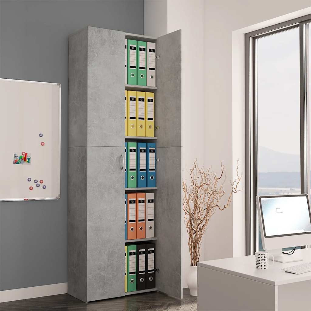 Armario de oficina contrachapado color roble 60x32x190 cm