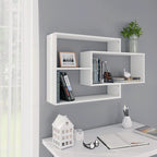 Estantes de pared contrachapada gris brillante 104x20x58,5 cm