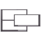 Estantes de pared contrachapada gris brillante 104x20x58,5 cm