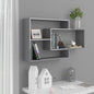 Prateleiras de parede contraplacado cinzento brilhante 104x20x58,5 cm
