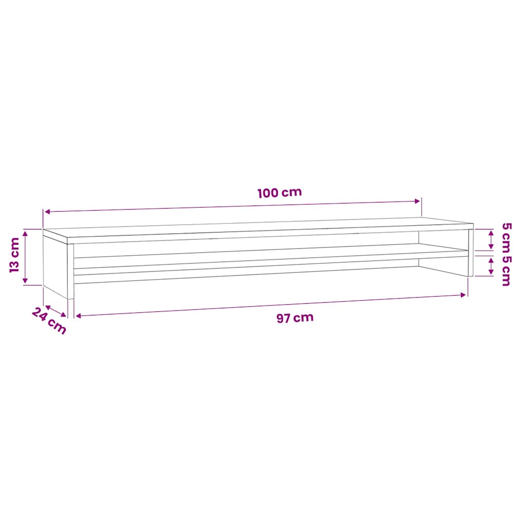 Soporte para pantalla madera contrachapada blanco 100x24x13 cm