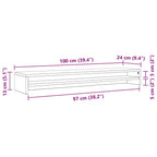 Soporte de mesa pantalla contrachapada color roble 100x24x13 cm