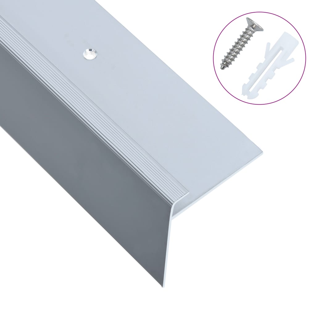 Cantoneras de escalera forma de F 15 uds aluminio marrón 100 cm