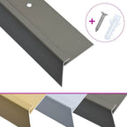 Cantoneras de escalera forma de F 15 uds aluminio marrón 100 cm