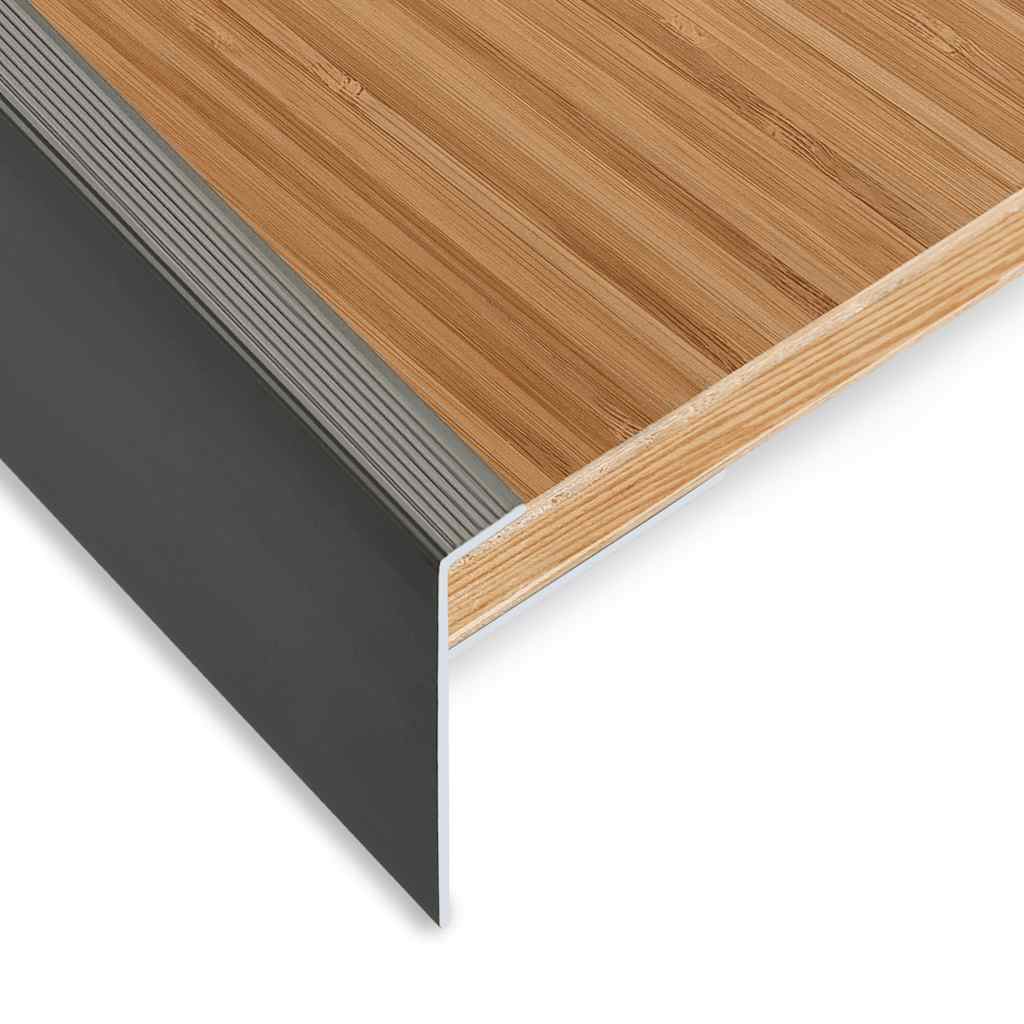 Cantoneras de escalera forma de F 15 uds aluminio marrón 100 cm