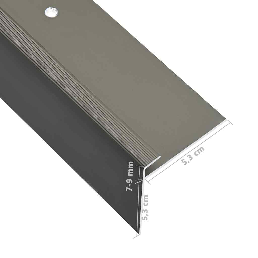 Cantoneras de escalera forma de F 15 uds aluminio marrón 100 cm