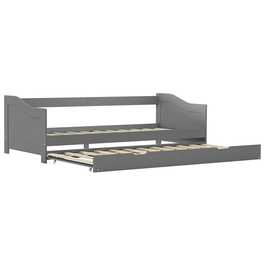 Estructura de sofá cama extraíble sin colchón gris 90x200cm