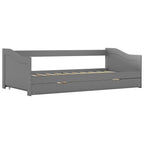 Estructura de sofá cama extraíble sin colchón gris 90x200cm