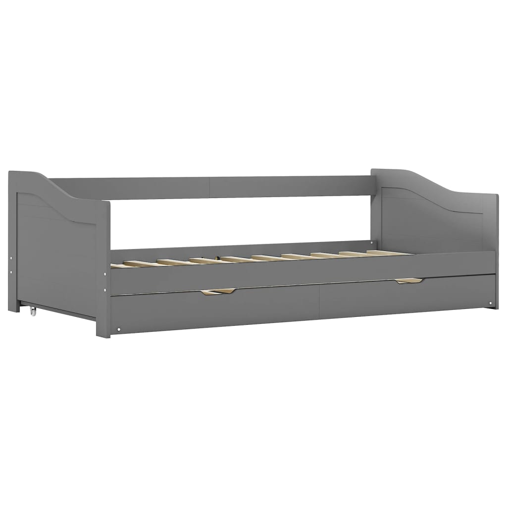 Estructura de sofá cama extraíble sin colchón gris 90x200cm